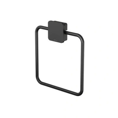 Afbeelding van Geesa Topaz Handdoekring Zwart Minimalistisch design