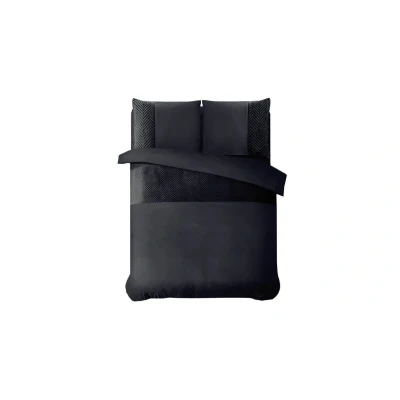 Afbeelding van Dekbedovertrek Velvet Crossline 1 persoons (140x220 cm) Microvezel Effen Zwart Sleeptime Ga naar Dekbed Discounter.nl &amp; Profiteer Nu