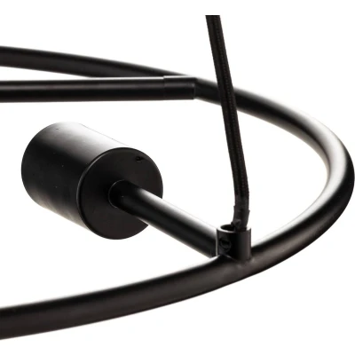 Afbeelding van Lucande hanglamp 5lichts Staal E27 zwart