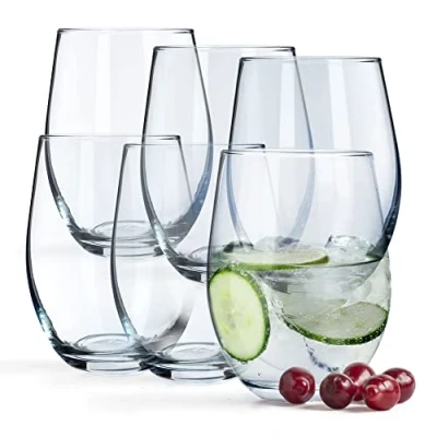 Afbeelding van Drankglazen, waterglazen van neutrum calciumglas, 580 ml drinkglazen, doorzichtige wijnglazen, moderne universele glazen, sapglazen, glazenset (Susanne, 6)