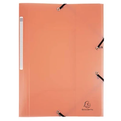 Afbeelding van Exacompta Ref. 55177E Verpakking met 5 elastieken chroomaline pastel 3 kleppen van doorschijnend polypropyleen afmetingen 24 x 32 cm voor DIN A4 kleur: koraal