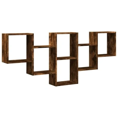 Afbeelding van vidaXL Wandschap 159x18x66 cm bewerkt hout gerookt eikenkleurig
