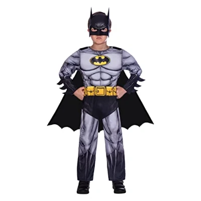 Afbeelding van amscan Warner Bros. DC Comics 9906194 Batman kostuum voor kinderen, 3 4 jaar