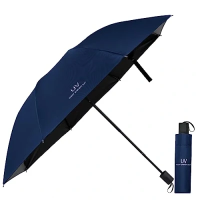 Afbeelding van Vicloon Opvouwbare paraplu, zonneparaplu en reisparaplu mini zakparaplu, lichtgewicht compact, winddicht, paraplu voor verschillende buitenactiviteiten, Navy Blauw