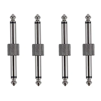 Afbeelding van Rayzm Effectpedaal koppelingsaansluitingen, 6,35 mm pedaal koppeling, mannelijke adapter voor gitaartrapas in plaats van patchkabel, 4 stuks