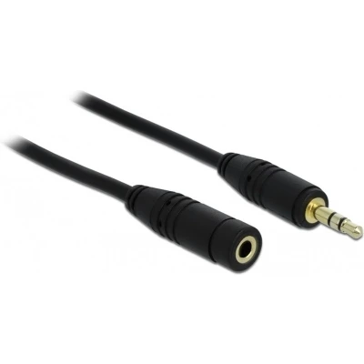 Afbeelding van 3,5mm Jack stereo audio verlengkabel verguld / zwart 2 meter