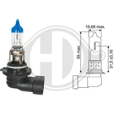 Afbeelding van DIEDERICHS LID10068 Gloeilamp, verstraler HB3 12V 60W Halogeen TOYOTA: LAND Cruiser 200, Auris Hatchback, Verso, ROVER: Range Rover Sport