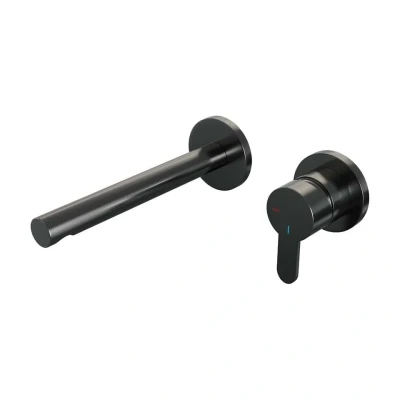 Afbeelding van Brauer Rechte uitloop Links Plat smal Rozetten Geborsteld Gunmetal PVD