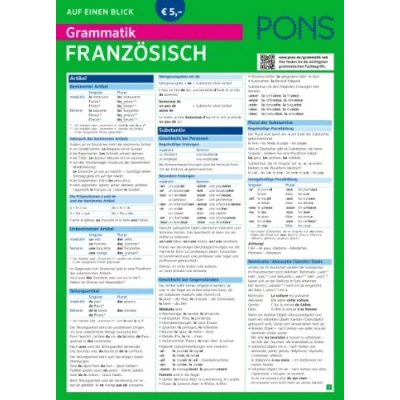 Afbeelding van Pons Grammatik Auf Einen Blick Franz�Sis