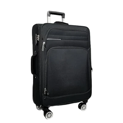 Afbeelding van MY TRAVEL BAG Reiskoffer van rekbare stof met dubbele wielen (M/L/XL/XXL of set 4) zachte bagage, zwart., Stoffen koffer