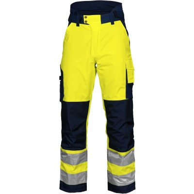Afbeelding van ProJob 6514 GEVOERDE SIGNALISATIEREGENBROEK EN ISO 20471 KLASSE 2 646514 Geel/Marine C50