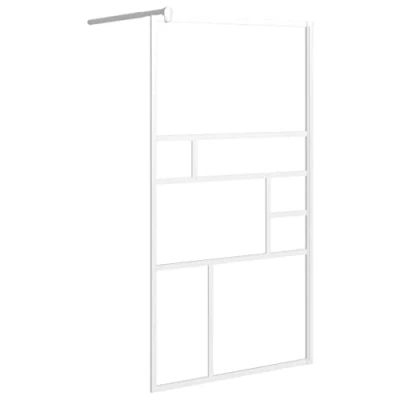 Afbeelding van vidaXL Inloopdouchewand 115x195 cm ESG glas wit