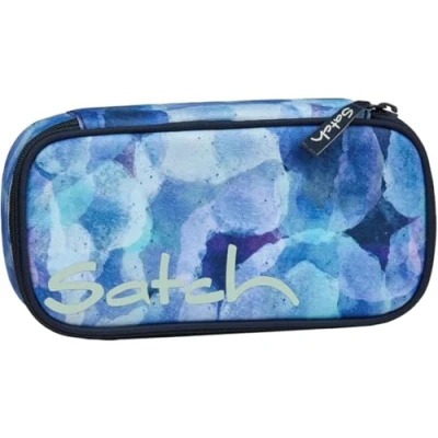 Afbeelding van satch Extra grote hardcase etui met scheidingswand, vak ritssluiting, driehoekige penhouder, venster voor Blurry Sky schema&#039;s, donkerblauw