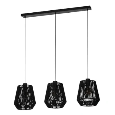 Afbeelding van EGLO Persley Hanglamp E27 92 cm Zwart Papier