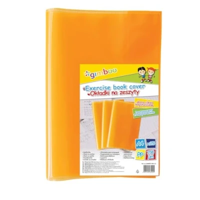 Image de gimboo Lot de 25 protège cahiers Format A4 Extra solides 150 microns En polypropylène Orange transparent Pour scolaires et couvertures livres