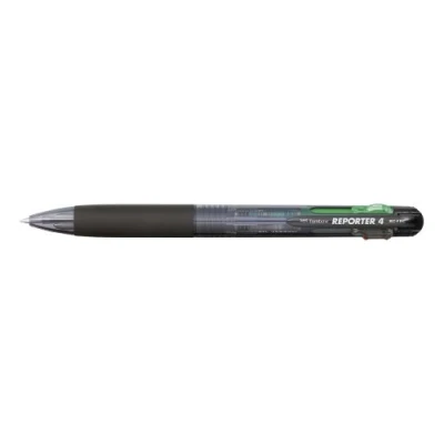 Afbeelding van Tombow BC FRC12 Reporter balpen, 4, 4 kleuren, zwart transparant