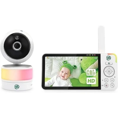 Afbeelding van LeapFrog LF915 Babyfoon met camera, kleurrijk nachtzicht, 5 inch 720p HD display, 360 graden kantelhoek, 8 voudige zoom, nachtlicht, vocht /temperatuursensor