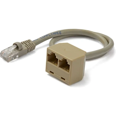 Afbeelding van Stevige UTP netwerkkabel categorie 6 Startech RJ45SPLITTER 0,33 m