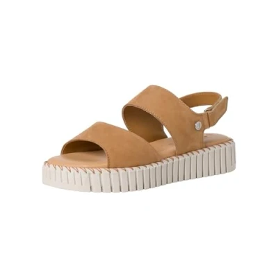 Afbeelding van Tamaris Sandalen met plateauzool, Dames, Maat: 37, Sand Leer