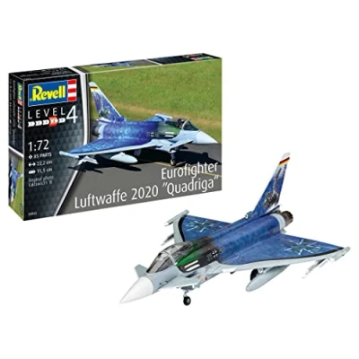 Afbeelding van 1:72 Revell 03843 Eurofighter &quot;Luftwaffe 2020 Quadriga&quot; Plane Plastic Modelbouwpakket