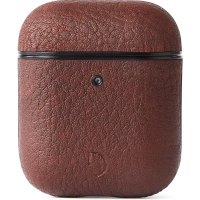 Afbeelding van DECODED AirPods hoesje Geschikt voor 1 / 2 Full Grain Leer (Kaneelbruin)