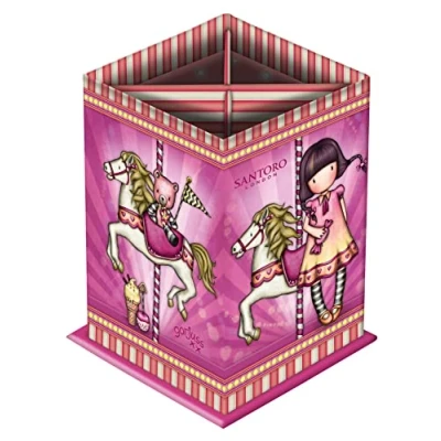Afbeelding van Potloodhouder Gorjuss Carousel Roze Karton (8.5 x 11.5 8.5 cm)