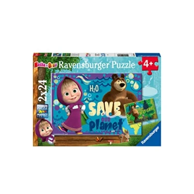 Afbeelding van Ravensburger, Masha en beer, 2 x 24 stukjes, kinderpuzzel, aanbevolen leeftijd 4+, meerkleurig, 05646 0