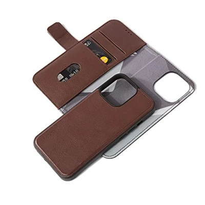 Afbeelding van Decoded Premium flipcase voor iPhone 13 Pro, afneembaar portemonneehoesje, getest door Aplle, extra bescherming, schokdemping, met kaarthouder, beschermhoes