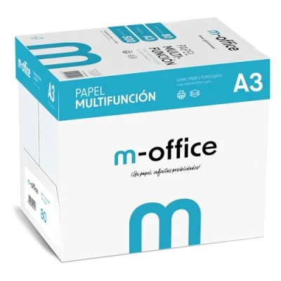 Afbeelding van 5 vellen A3 80 g, verpakkingen à 500 vellen, multifunctioneel papier voor inkjet en laserprinters, A4 297 x 420 mm, ideaal kantoor thuis · m (2500 vellen)