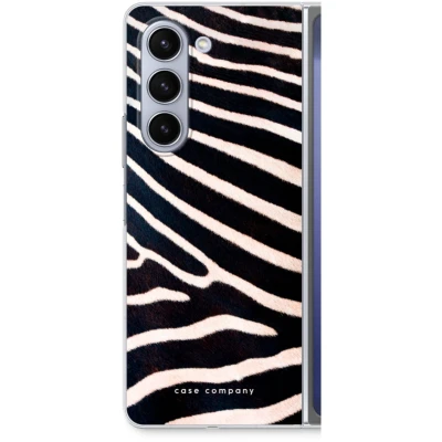 Afbeelding van Case Company® hoesje geschikt voor Samsung Galaxy Z Fold5 Zebra Soft Cover Telefoonhoesje Bescherming aan alle Kanten en Schermrand