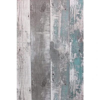Afbeelding van Topchic Behang Wooden Planks donkergrijs en blauw