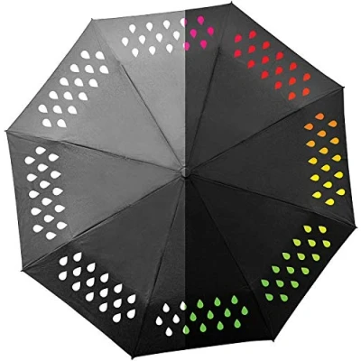 Afbeelding van Suck UK Ultra compacte kleurveranderende paraplu. het regendruppelontwerp verandert de Kleur in natte toestand. na drogen wit. Ultracompact formaat. Opvouwbare en robuuste reisparaplu