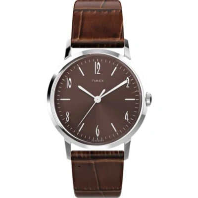 Afbeelding van Timex Marlin TW2W93300 Horloge Leer Bruin Ø 34 mm
