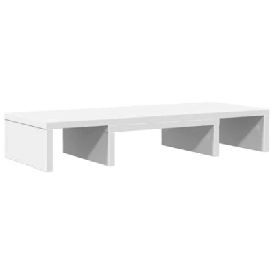 Afbeelding van vidaXL Monitorstandaard verstelbaar 60x24x10,5 cm bewerkt hout wit