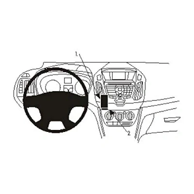 Afbeelding van Brodit ProClip houder geschikt voor Ford Transit Connect / Tourneo 2014 2018 Center mount