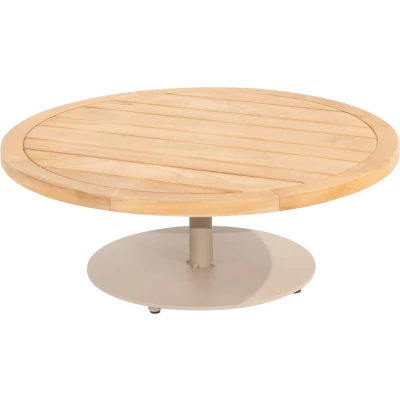 Afbeelding van Volta teak salontafel centrale poot latte 80 cm dia. H30 4SO