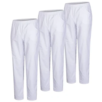 Afbeelding van MISEMIYA 3 delige set uniseks gezondheidsuniform, werkbroek, Wit 21
