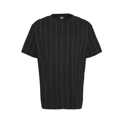 Afbeelding van Urban Classics Oversized Pinstripe Heren T shirt 3XL Zwart
