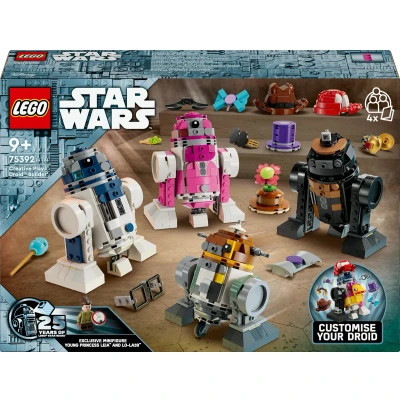 Afbeelding van LEGO® Star Wars™ bouw je eigen droid bouwbare speelgoedset, R2 D2™, Chopper (C1 10P)™, QT KT™ en R5 J2™, cadeautip voor gezinnen, jongens, meisjes fans 75392