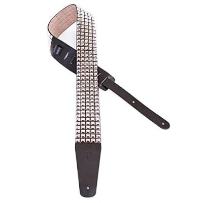 Afbeelding van Perri&#039;s Leathers Ltd Shop &amp; studs riemen voor basgitaar, akoestische en elektrische gitaren breedte 6,3 cm, lengte verstelbaar van 124,5 cm tot 152,4 (P25STUD 7113)