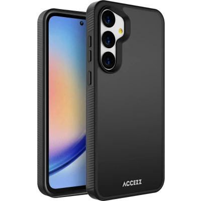 Afbeelding van Accezz Hoesje Geschikt voor Samsung Galaxy A35 Rugged Frosted Backcover zwart