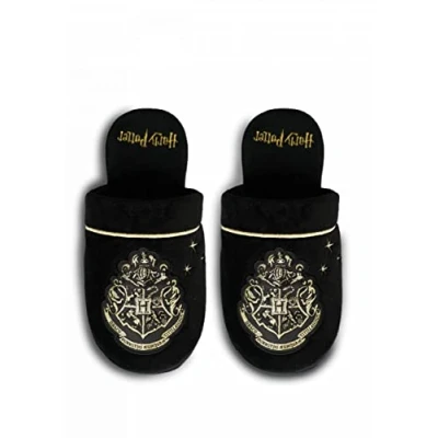 Afbeelding van Groovy Harry Potter Hogwarts Crest damespantoffels, zwart/goud, maat 38/40