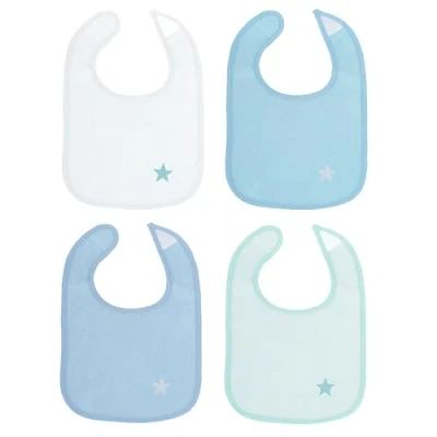 Image de BIECO Set de 4 Bavoirs Pratiques pour Bébé Bleu