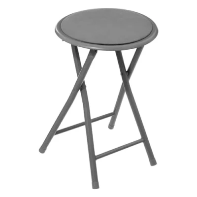 Afbeelding van 5five Bijzet krukje/stoel Opvouwbaar zwart/grijs 46 cm