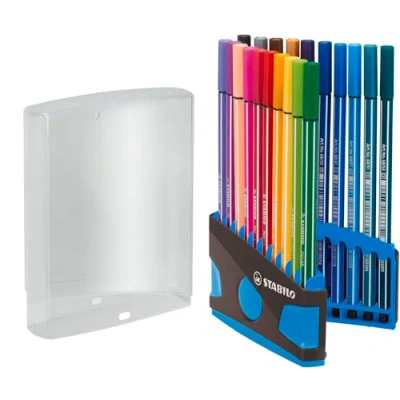 Image de STABILO Feutre dessin Pen 68 ColorParade gris/turquoise x 20 feutres de coloriage pointe moyenne