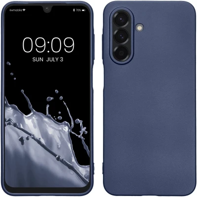 Afbeelding van kwmobile telefoonhoesje geschikt voor Samsung Galaxy A26 5G Hoesje smartphone Back cover in metallic blauw