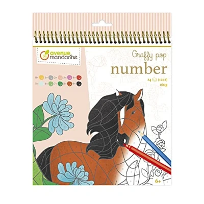 Afbeelding van avenue mandarine Graffy Pop Number paarden