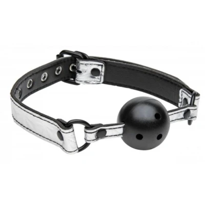 Afbeelding van Ballgag met Gaten Zilver / Zwart