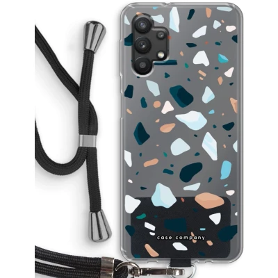 Afbeelding van Case Company® hoesje met Koord geschikt voor Samsung Galaxy A32 5G Terrazzo N13 Telefoonhoesje Zwart Bescherming aan alle Kanten en Over de Schermrand