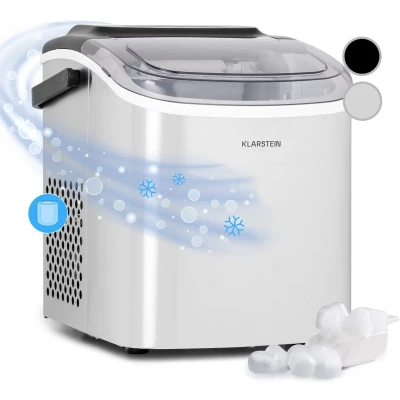 Afbeelding van Klarstein Ijsblokjesmachine Voor Thuis Kamperen Gastronomie Snelle Mini Klein Professionele Ijsmaker Grote En Kleine Ijsblokjes Zelfreinigend 1 3 Liter Watertank 12 Kg Ijs In 24 Uur Roestvrij Staal